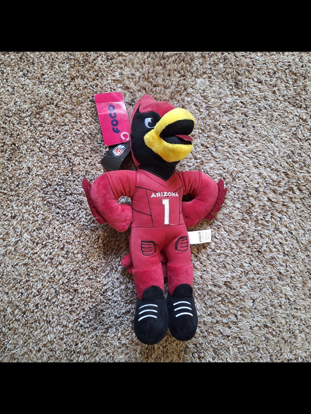 NWT NFL FOCO Arizona Cardinals Big Red Mascot 14" Plush